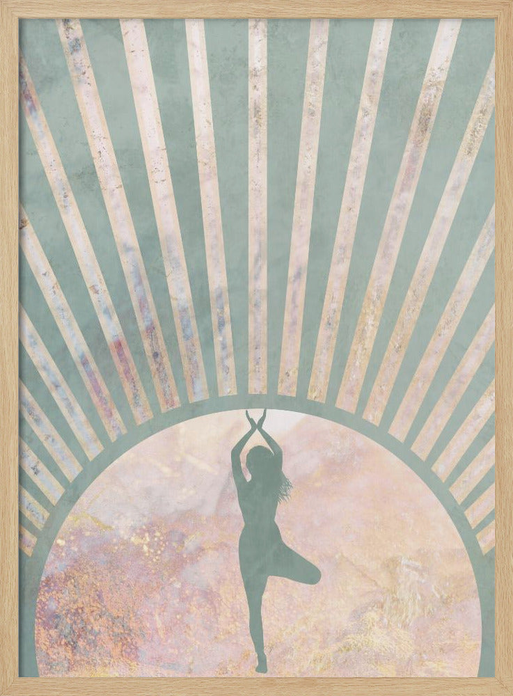 Yoga Boho Sonnenaufgang Grün 1 | Poster