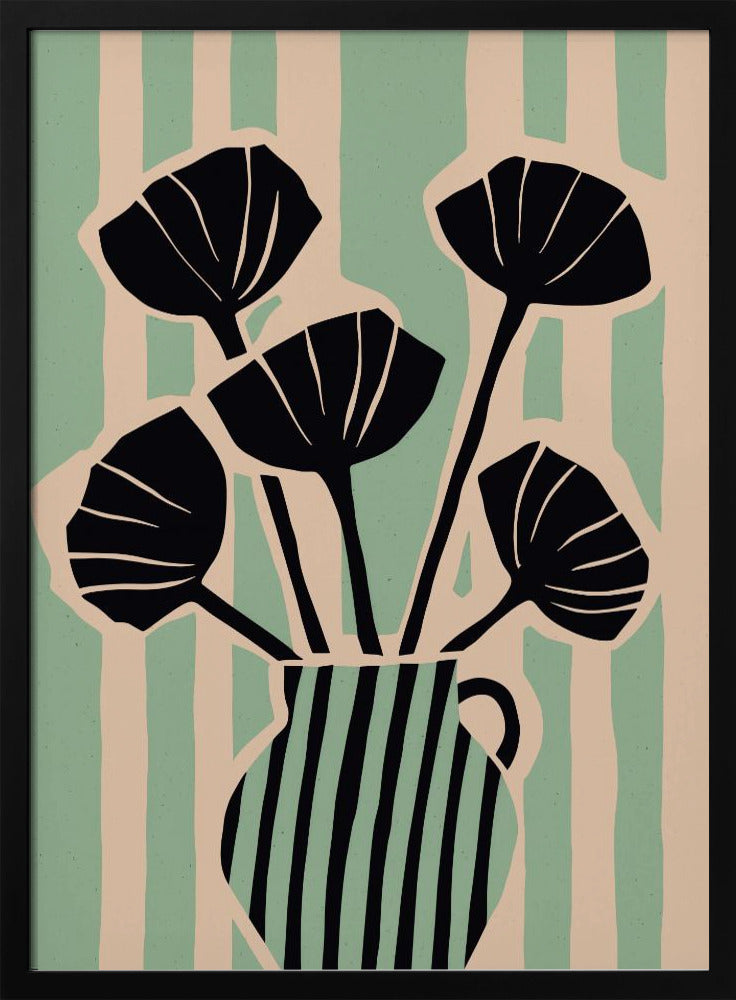 Gestreifte Blütenvase | Poster