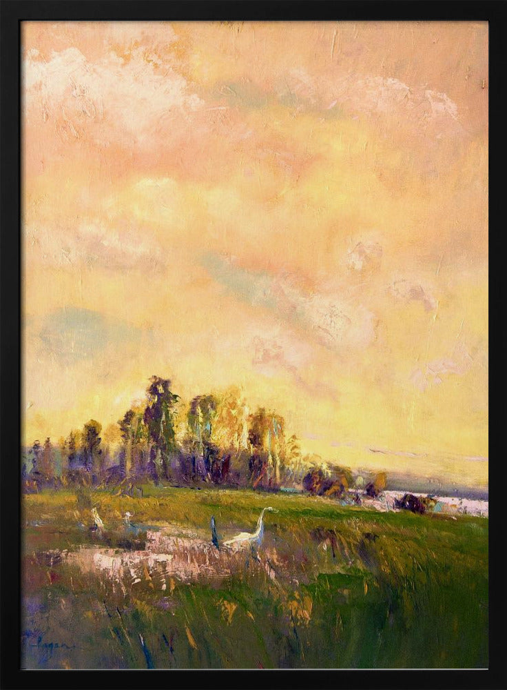 Sonnenbeschienene Wiesenlandschaft | Poster