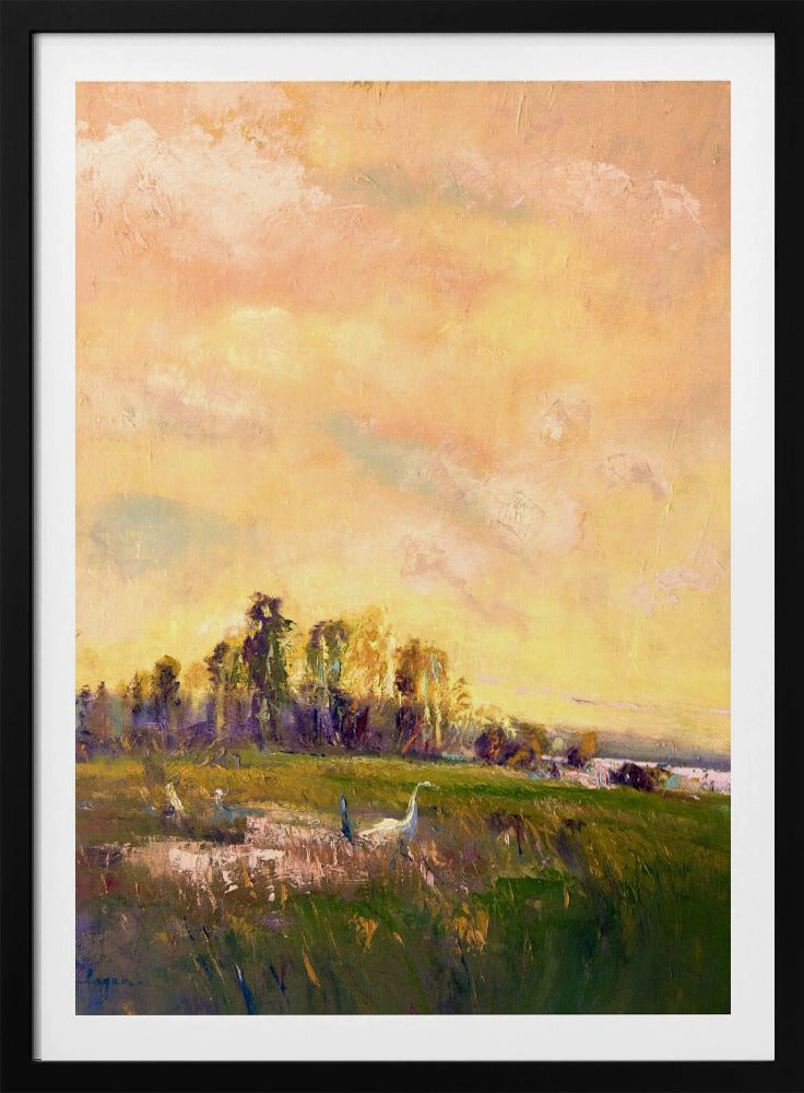 Sonnenbeschienene Wiesenlandschaft | Poster