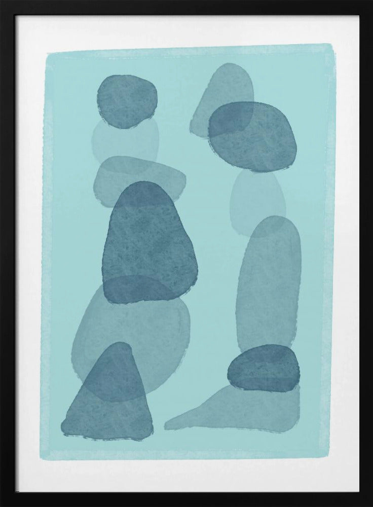 Aquarellflecken blau abstrakt minimal moderne Kunst | Poster
