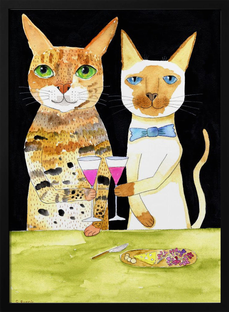 Katzen trinken beste Freunde | Poster