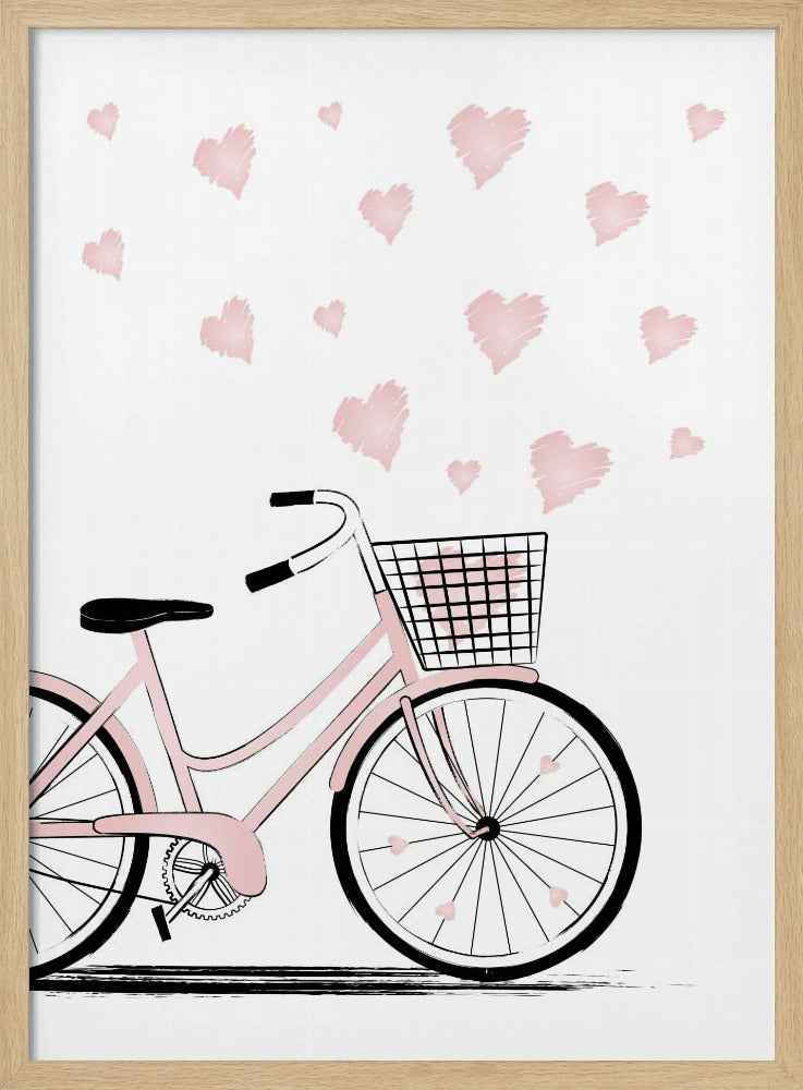 Fahrrad mit Herzen | Poster