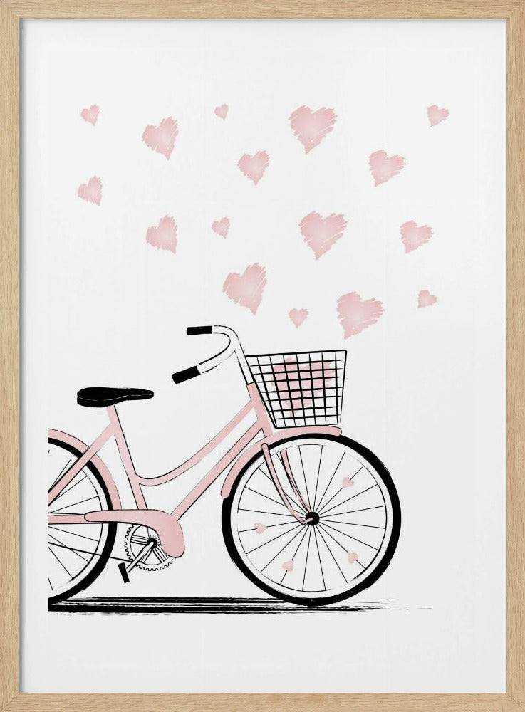 Fahrrad mit Herzen | Poster