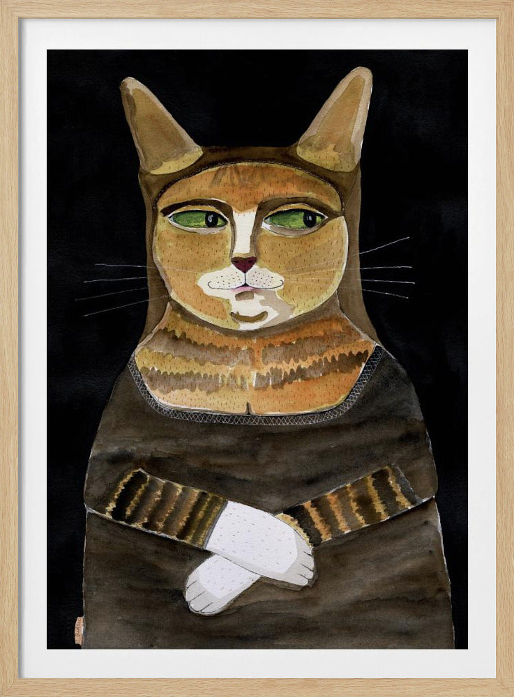 Mona Lisa Katze Lustiger Katzenhumor Ingwer Orange Katze | Poster