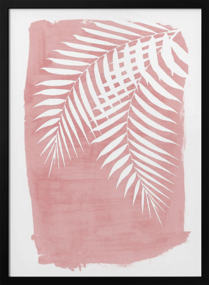 Rosa Palmblätter-Laub-Silhouette Poster