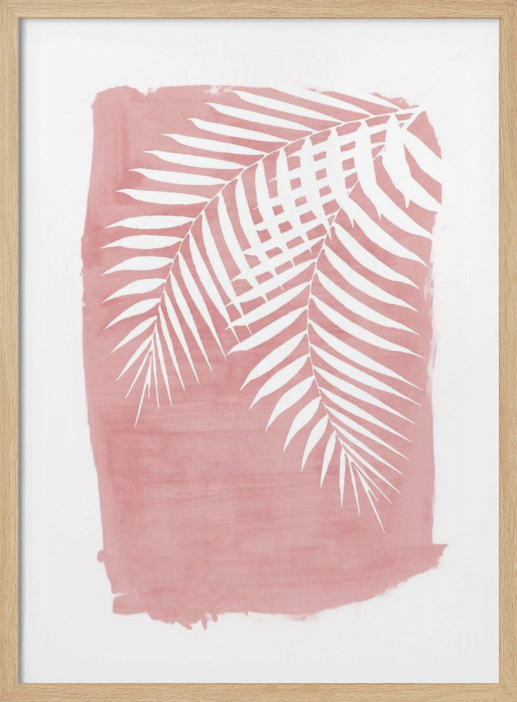Rosa Palmblätter-Laub-Silhouette Poster