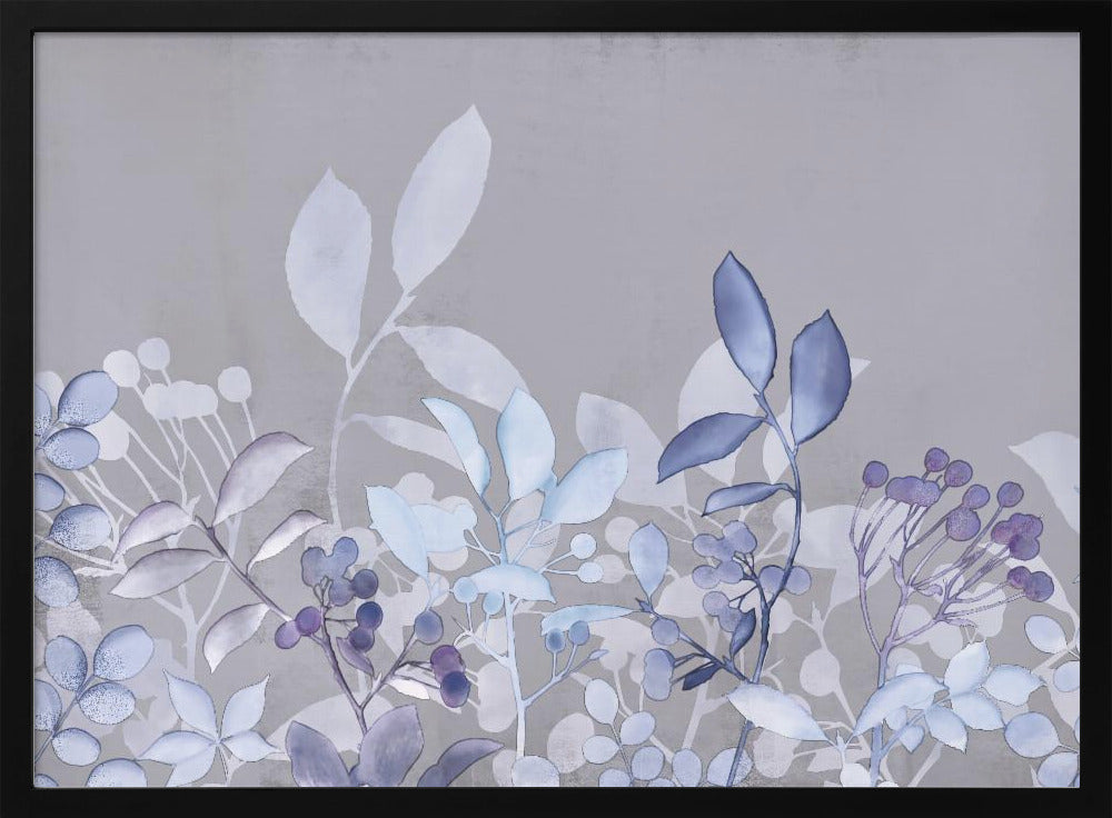 Aquarell Pastell Garten Blau | Poster