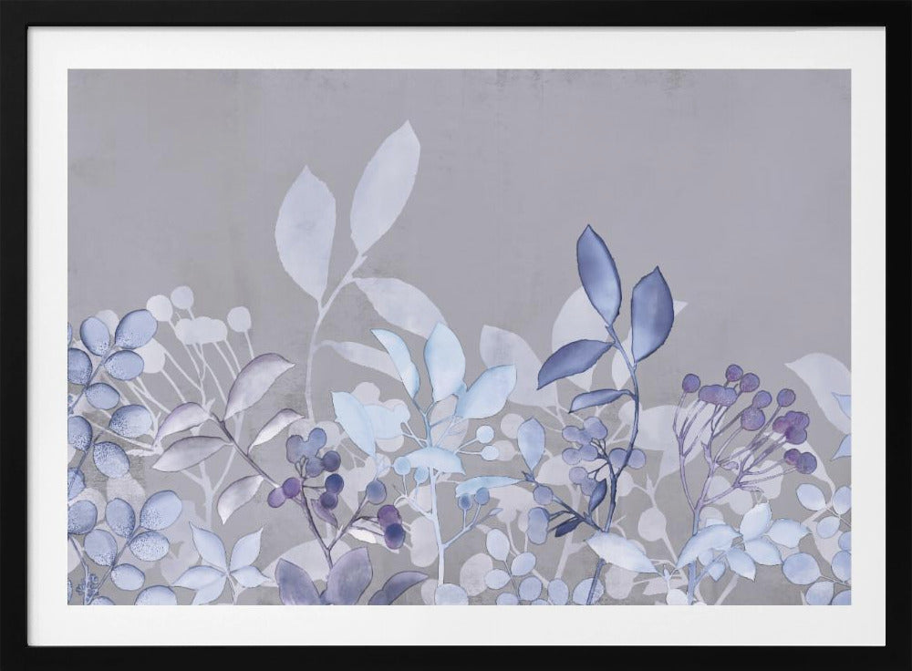 Aquarell Pastell Garten Blau | Poster