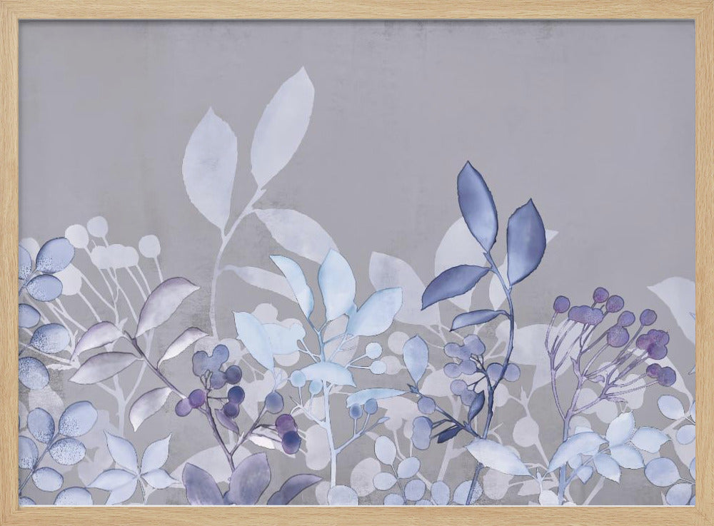 Aquarell Pastell Garten Blau | Poster