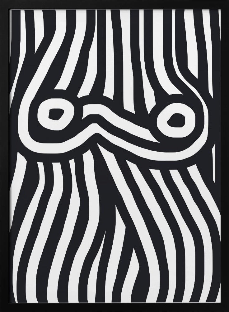 Schwarz-weiß gestreifter Akt | Poster