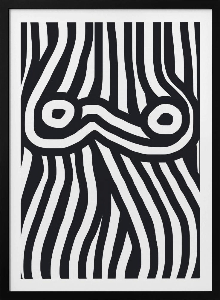 Schwarz-weiß gestreifter Akt | Poster