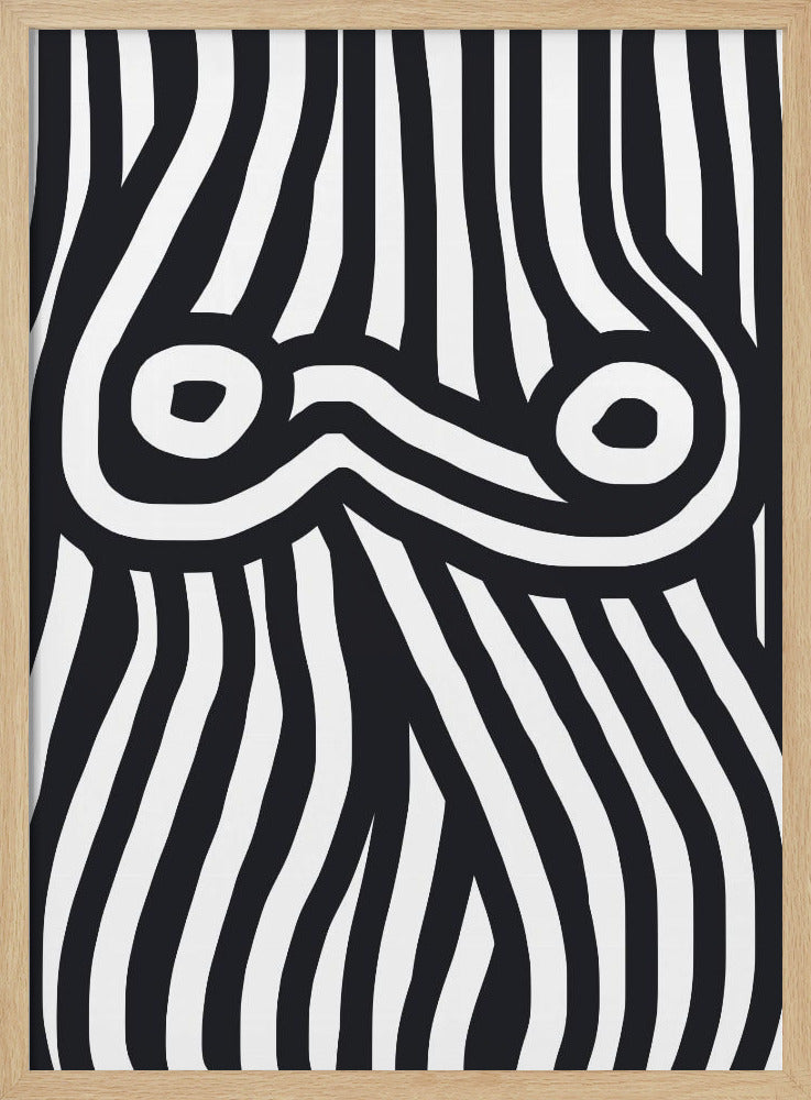 Schwarz-weiß gestreifter Akt | Poster
