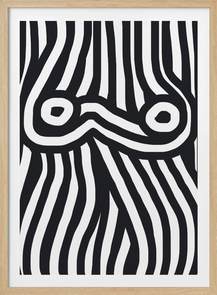 Schwarz-weiß gestreifter Akt | Poster