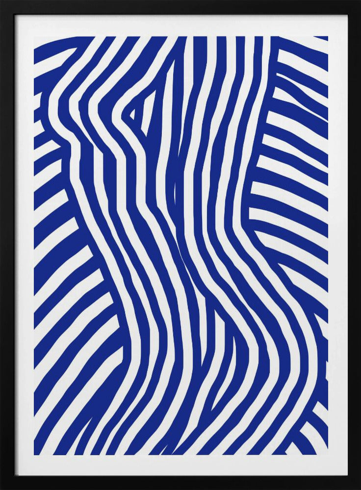 Blau-weiß gestreifter Akt | Poster