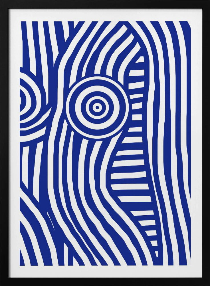 Vorderseite blau-weiß gestreift Nude | Poster