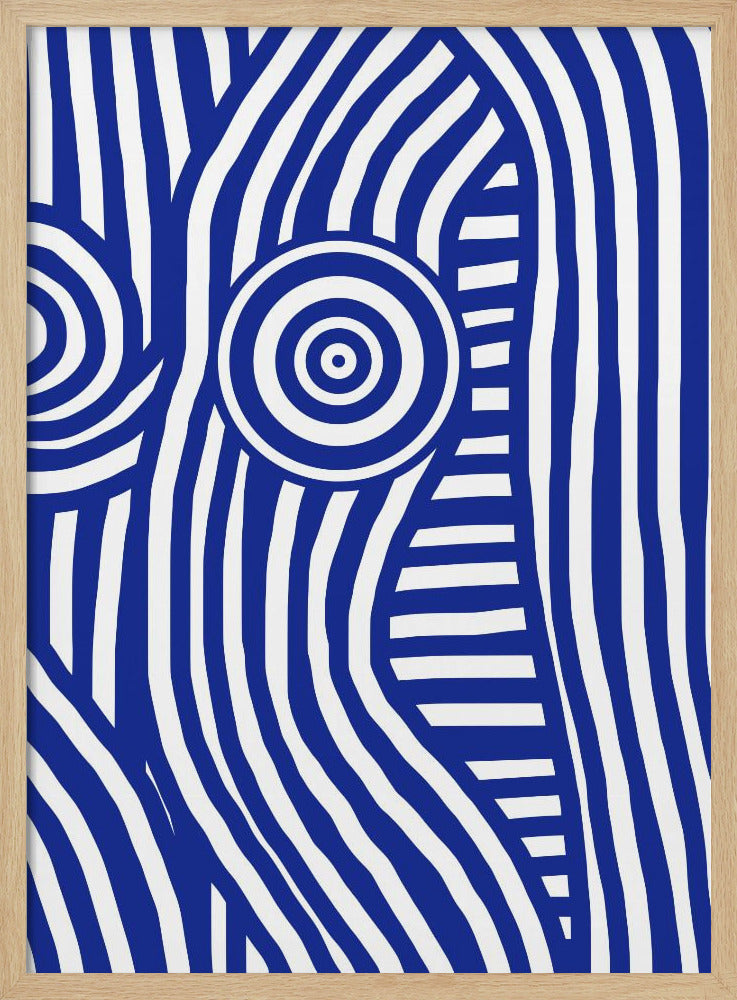 Vorderseite blau-weiß gestreift Nude | Poster