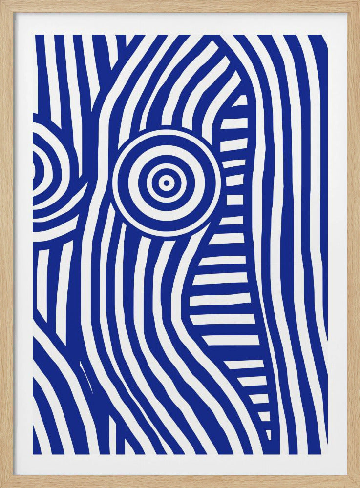 Vorderseite blau-weiß gestreift Nude | Poster