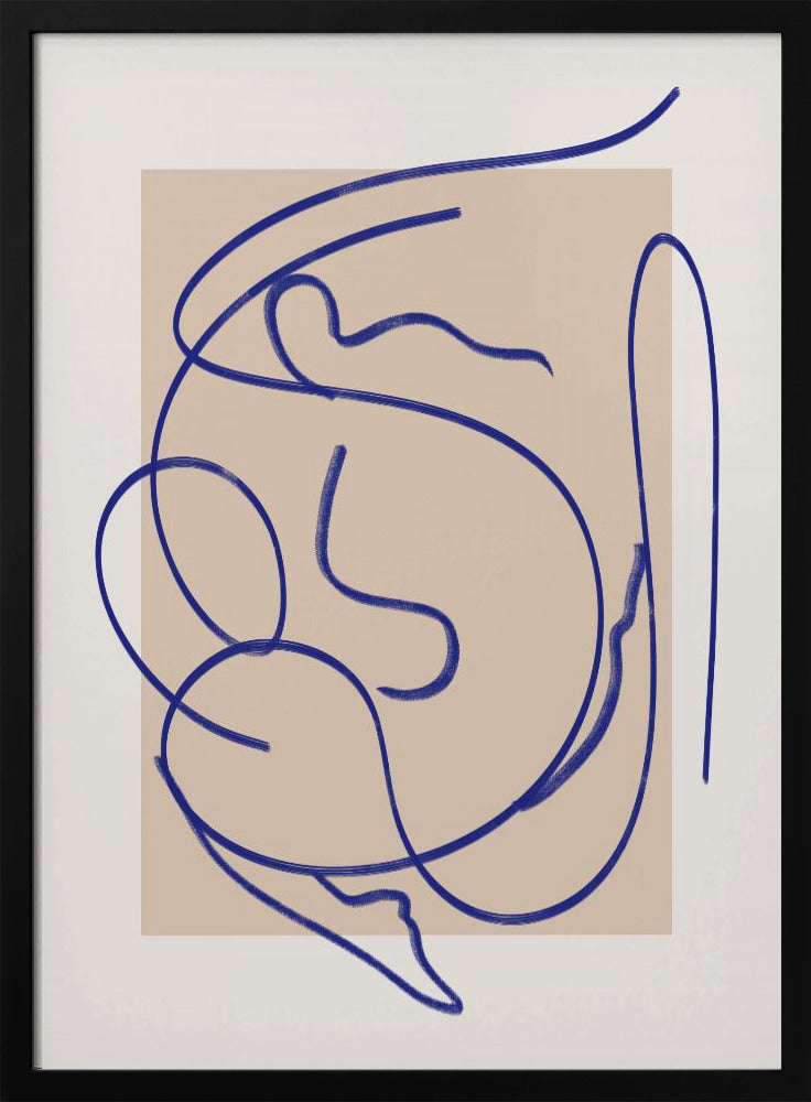 Abstrakte blaue Linienkunst 3 | Poster