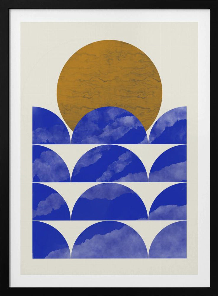 Geometrische Sonnenuntergangskomposition | Poster