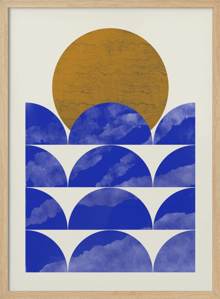 Geometrische Sonnenuntergangskomposition | Poster