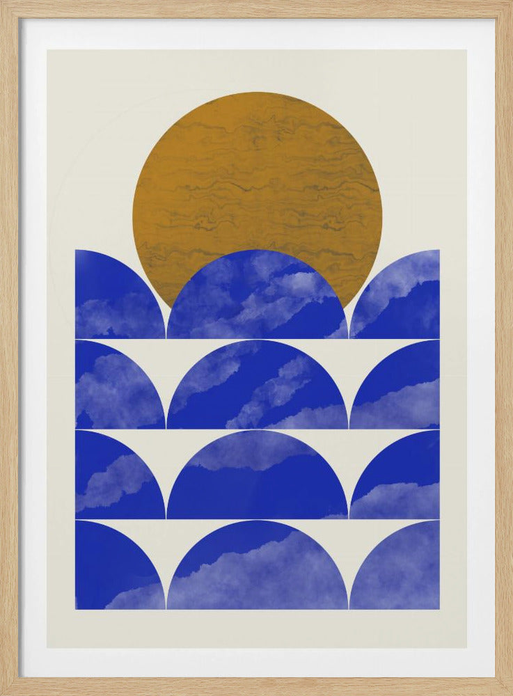 Geometrische Sonnenuntergangskomposition | Poster