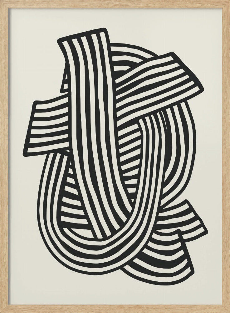 Gestreiftes Abstrakt in Schwarz | Poster