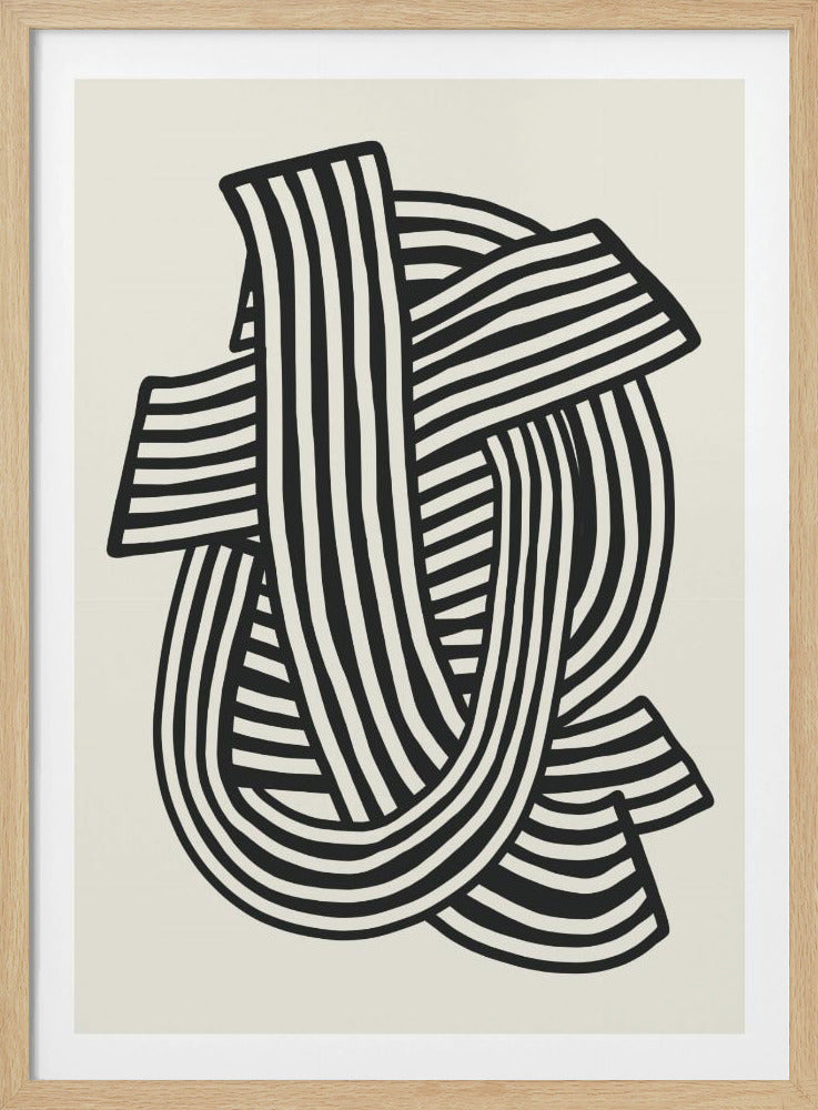 Gestreiftes Abstrakt in Schwarz | Poster