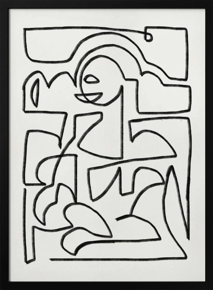 Abstrakte Kreidelinienkunst | Poster