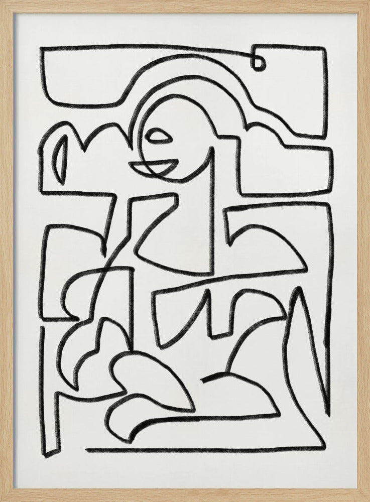 Abstrakte Kreidelinienkunst | Poster