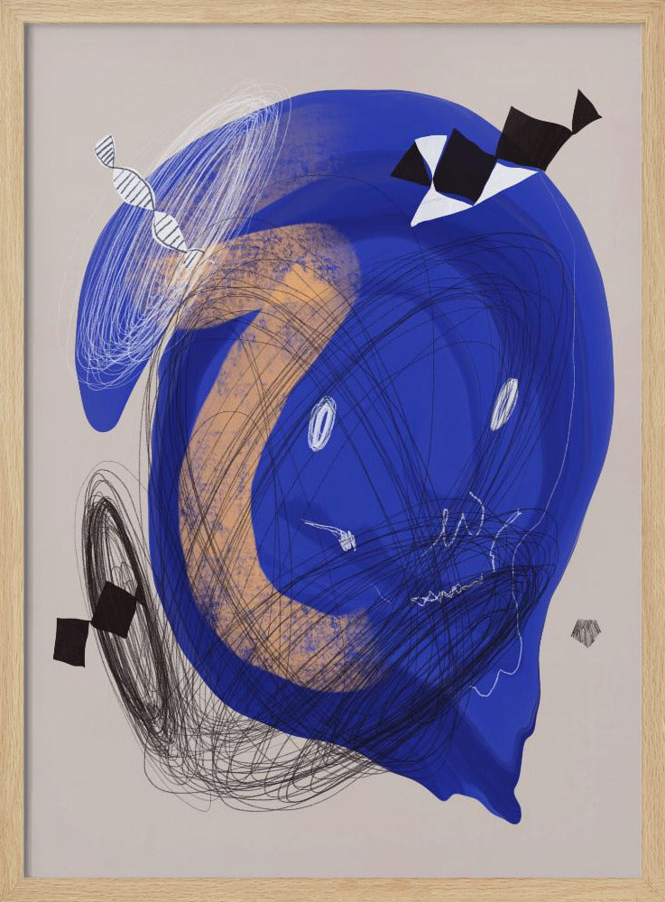 Chaotischer blauer Wirbel | Poster