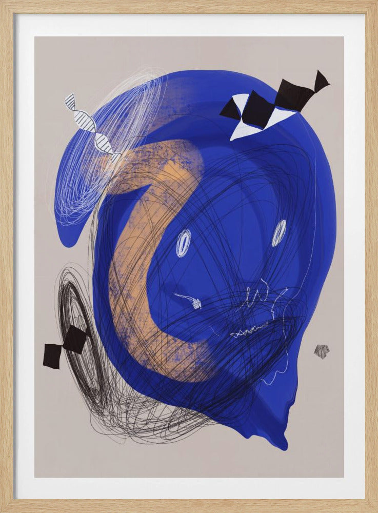 Chaotischer blauer Wirbel | Poster