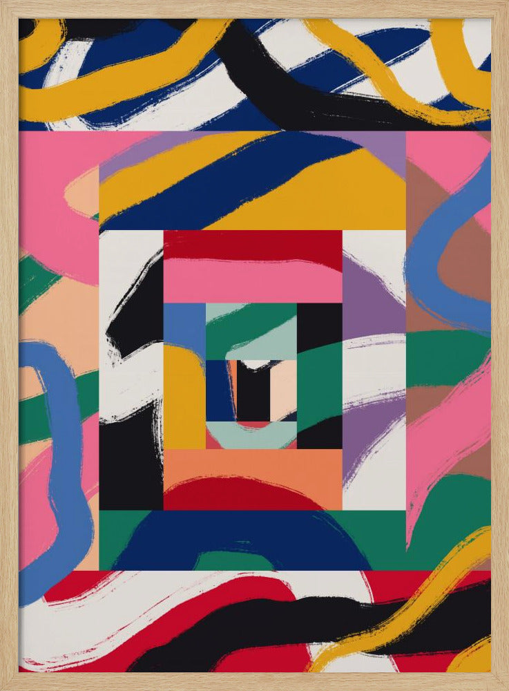 Geometrische Formen und kräftige Pinselstriche | Poster