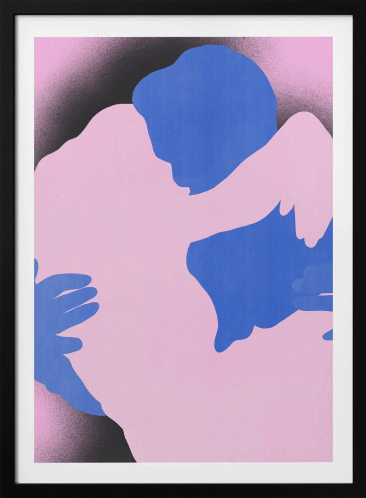 Zwei abstrakte Figuren in einer Umarmung | Poster