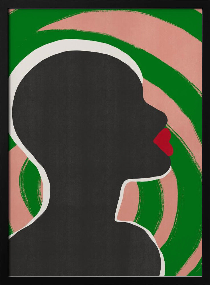 Anonymes Porträt in grüner Spirale | Poster