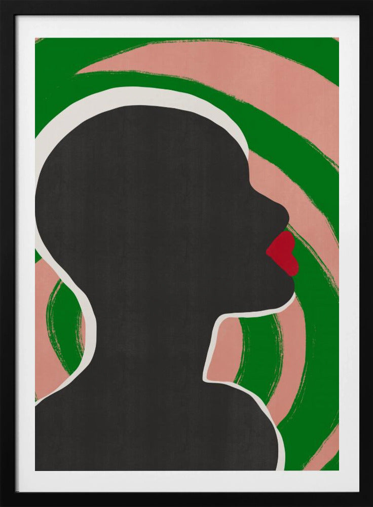 Anonymes Porträt in grüner Spirale | Poster