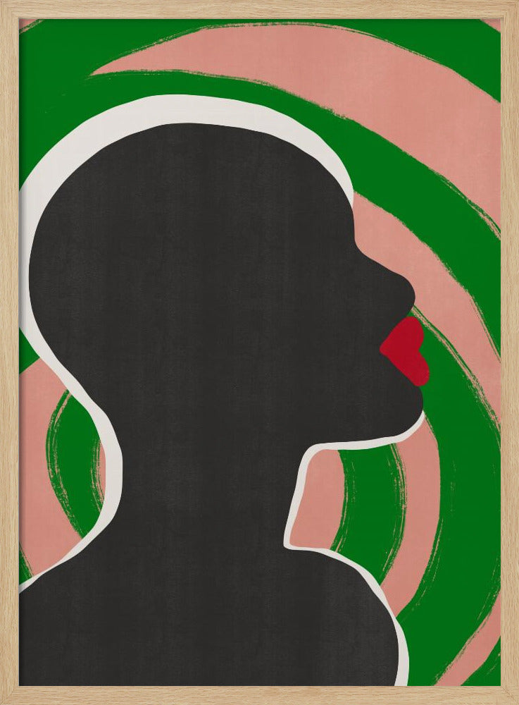 Anonymes Porträt in grüner Spirale | Poster