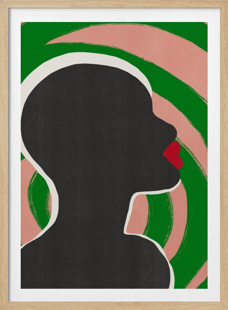 Anonymes Porträt in grüner Spirale | Poster