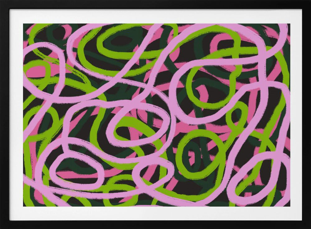 Intertwining Pink And Green Lines | Poster
