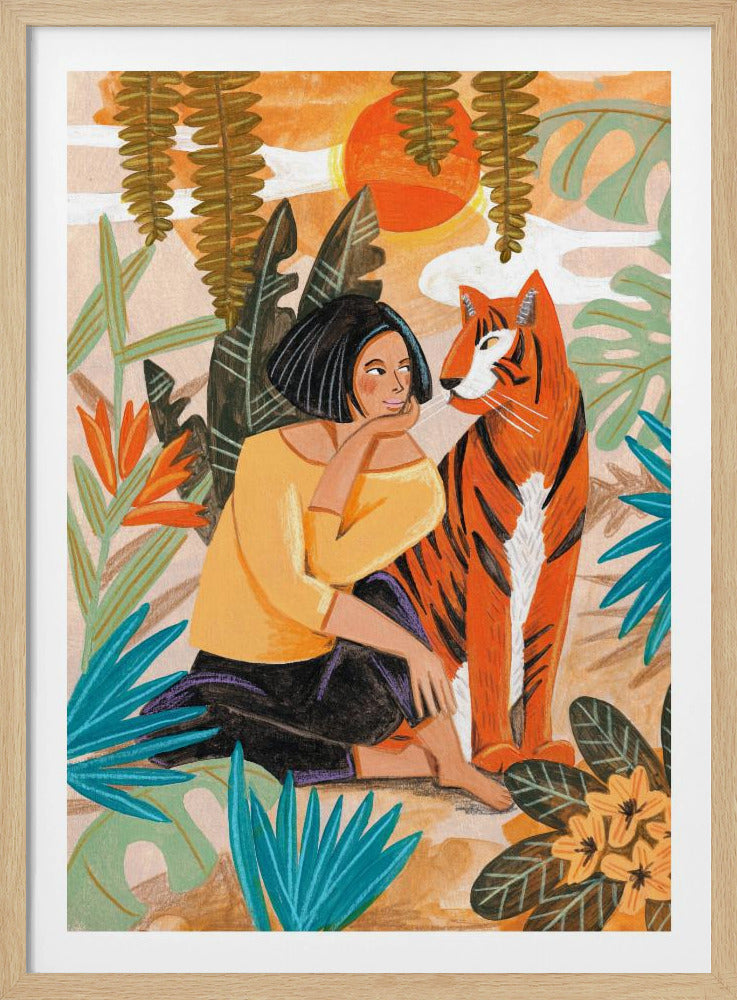 Frau mit Tiger | Poster