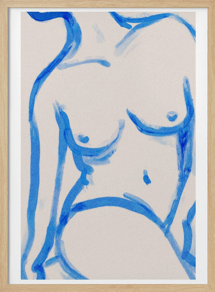 Blaue Kontur Akt | Poster