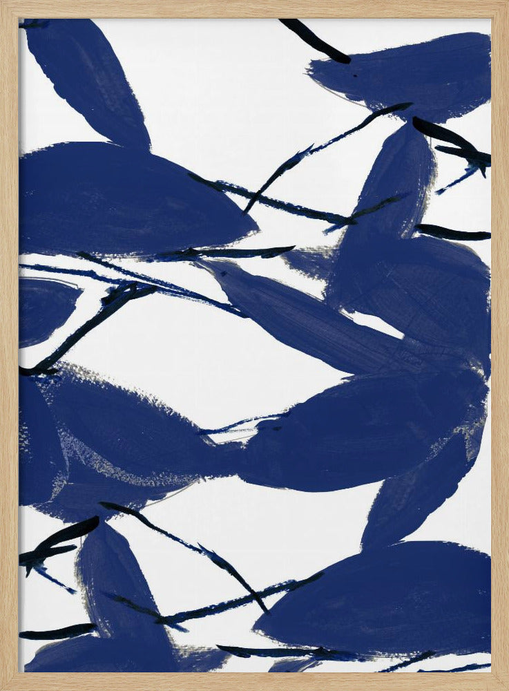 Blaues Blumenmuster Nr. 2 | Poster