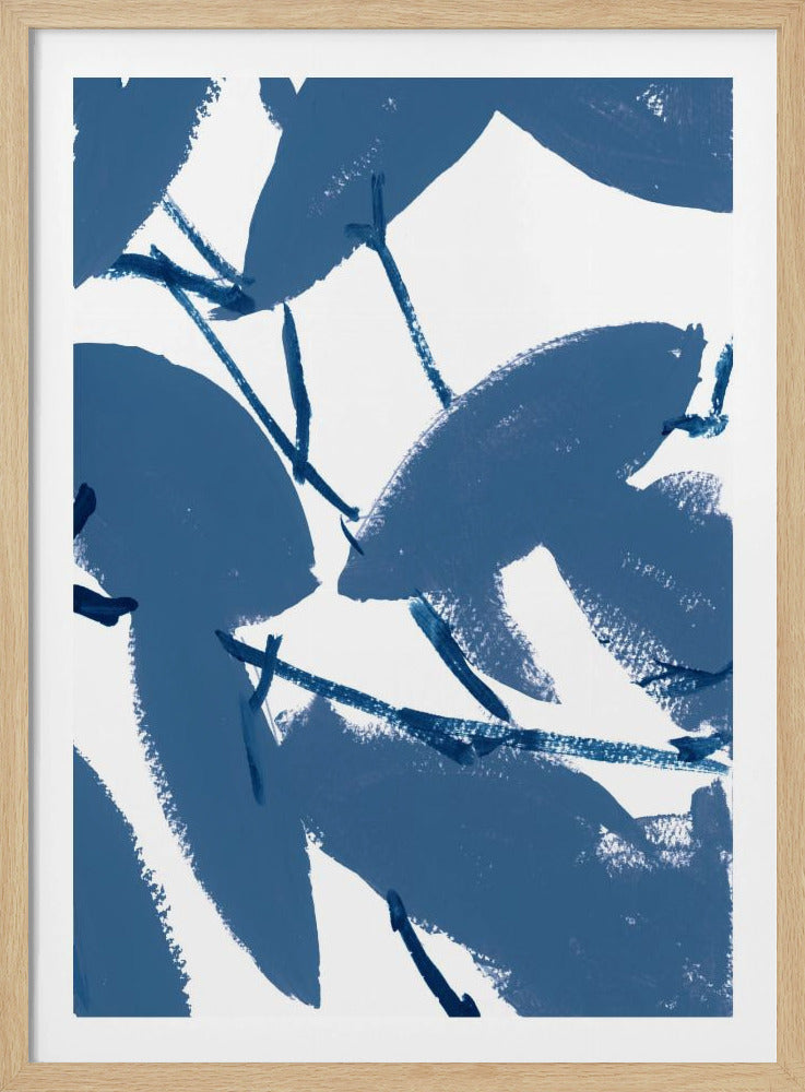 Blaues Blumenmuster Nr. 1 | Poster