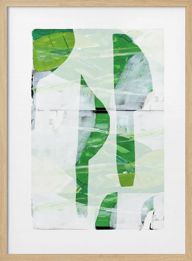 Lime Green Black Abstract No1 | Poster