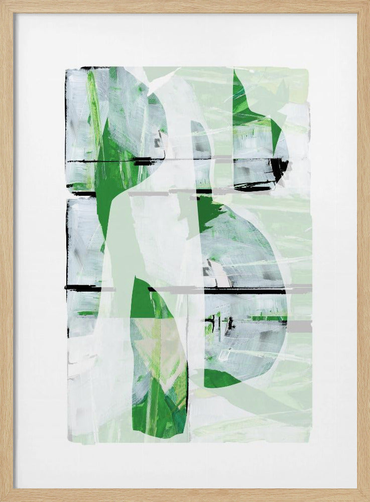 Lime Green Black Abstract No3 | Poster
