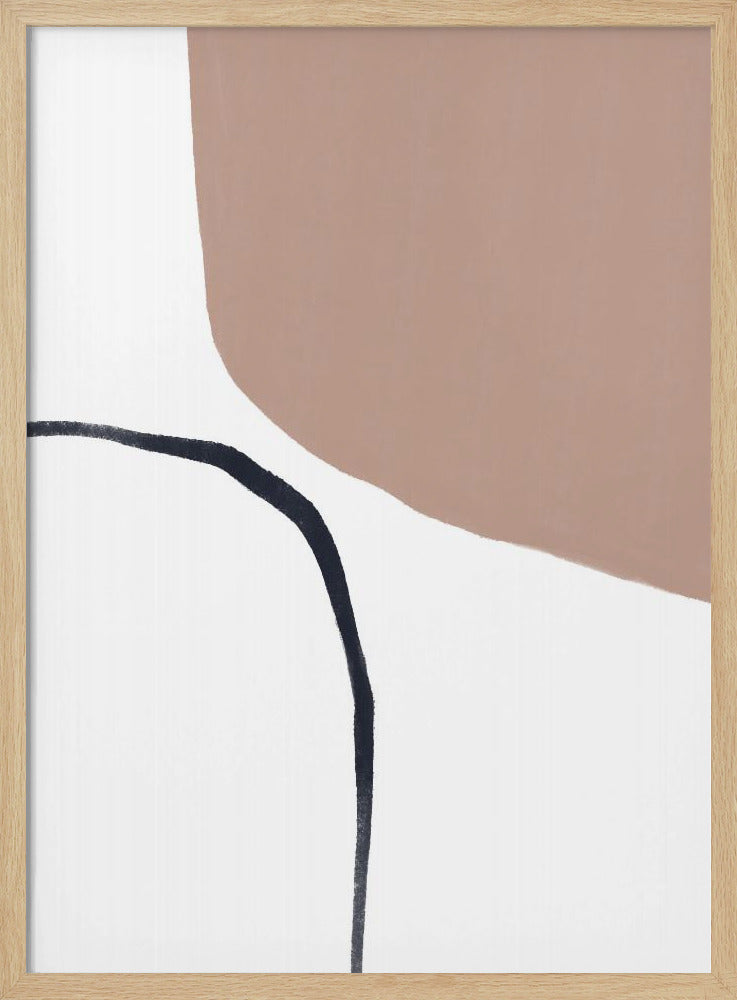 Weiche beige und schwarze Linien | Poster