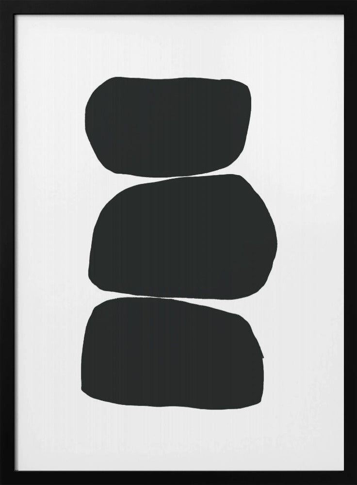 Drei gestapelte schwarze Formen | Poster