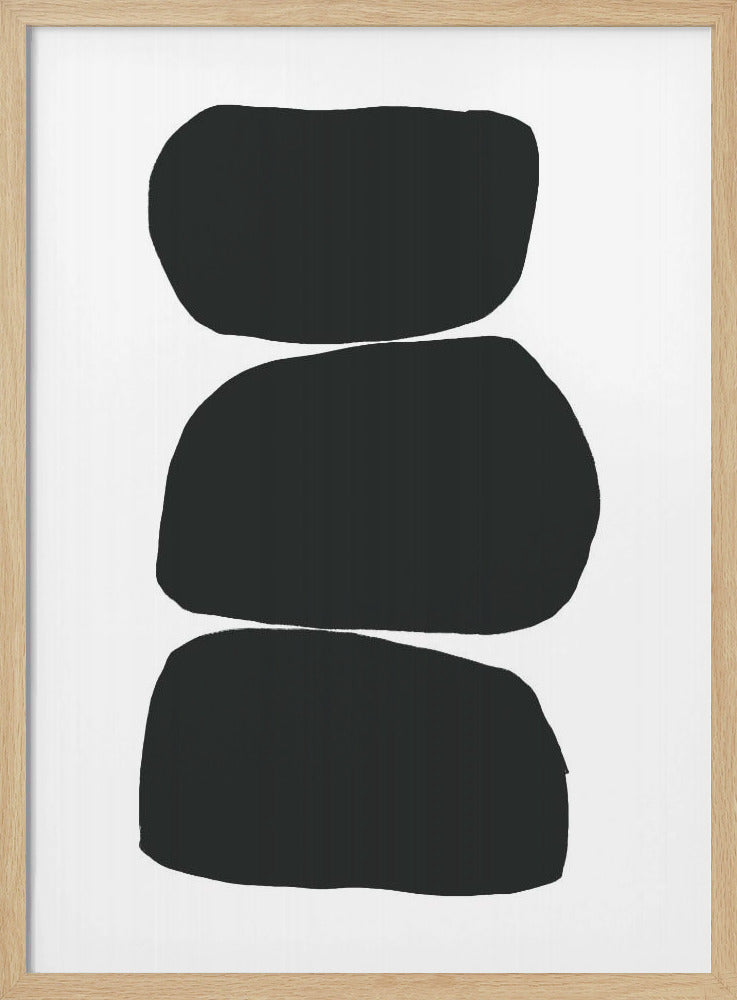 Drei gestapelte schwarze Formen | Poster