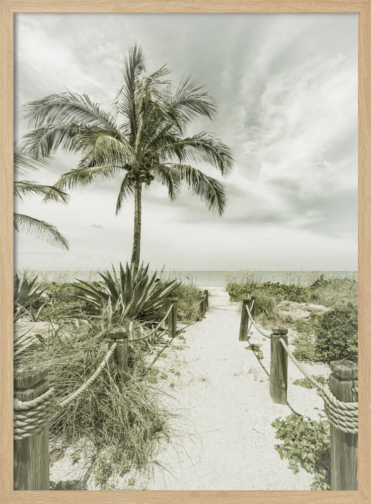 Vintage-Weg zum Strand | Poster