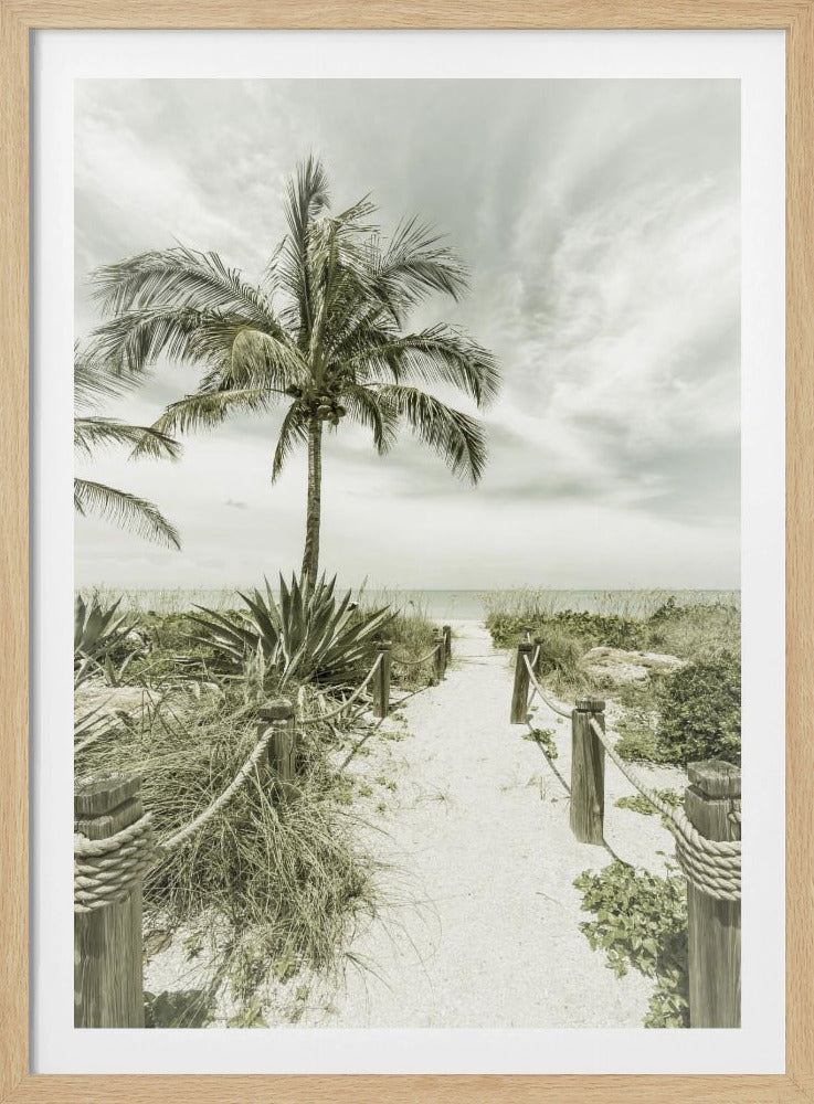Vintage-Weg zum Strand | Poster